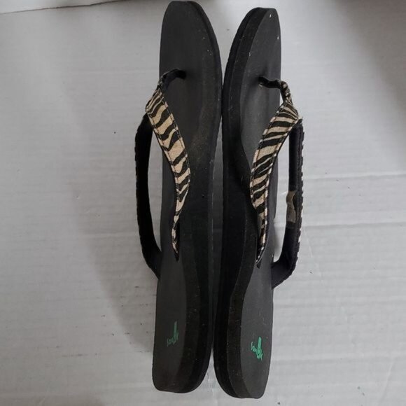 Sanuk Sandals Flip Flops Shoes Tongs Zebra Print SHOES Women's WOMAN'S Size 8 - Picture 7 of 14
